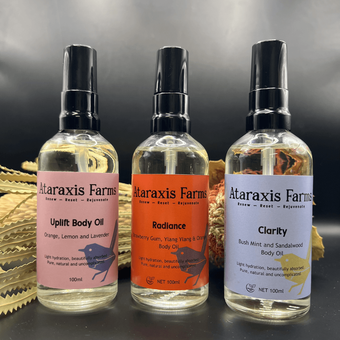 Farm-made botanical body oils with natural ingredients