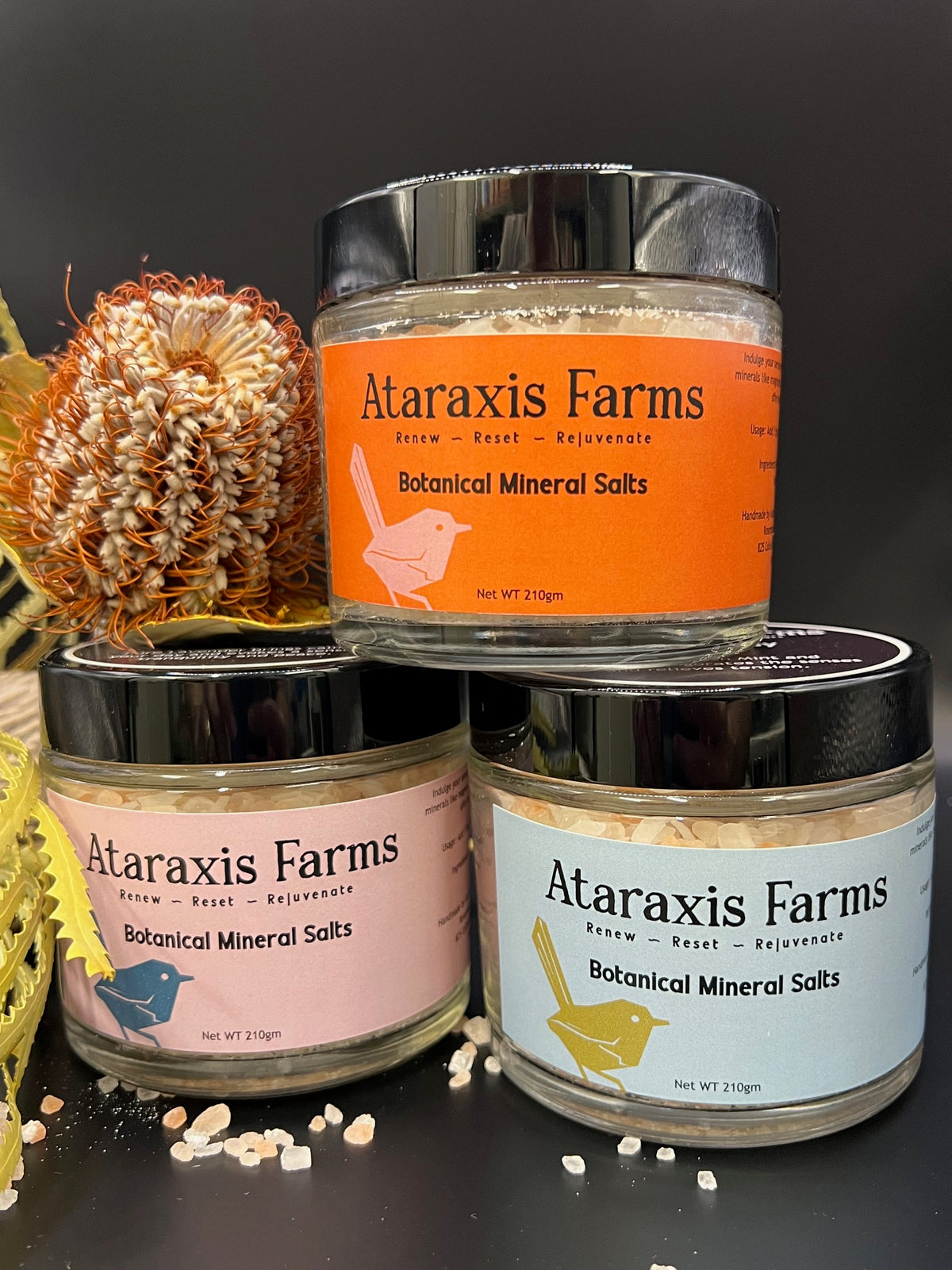 Lavender, Rosemary and Black Pepper Botanical Mineral Salts (Wine Down)