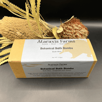 Small-batch botanical bath bombs handmade at Ataraxis Farms