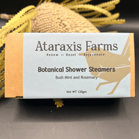 Ataraxis Farms Bush Mint and Rosemary Botanical Shower Steamers, made by hand, naturally.