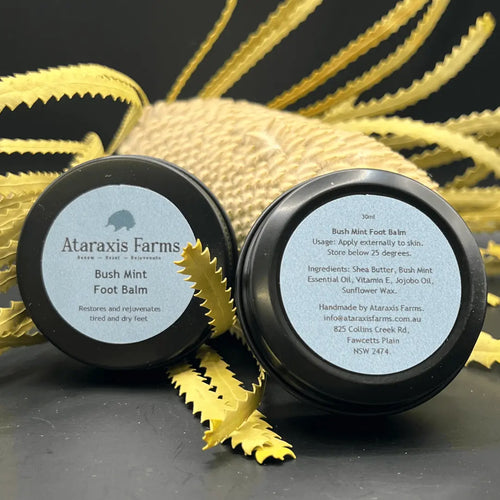 Nourishing Shea Butter based Ataraxis Farms Bush Mint Foot Balm