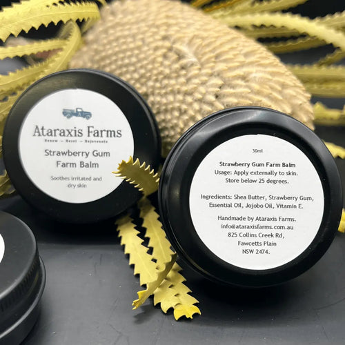 Natural Strawberry Gum Farm Balm for everyday skin care. 