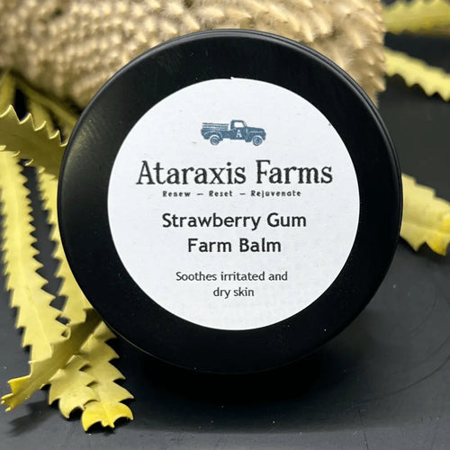 Natural Strawberry Gum Farm Balm for everyday skin care. 