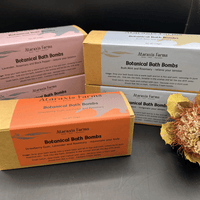 Natural botanical bath bombs handcrafted at Ataraxis Farms