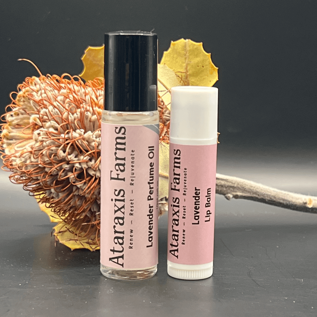 Ataraxis Farms Lavender Perfume Oil and Lavender Lip Balm Gift Pack