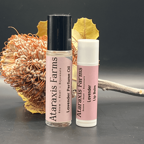Ataraxis Farms Lavender Perfume Oil and Lavender Lip Balm Gift Pack