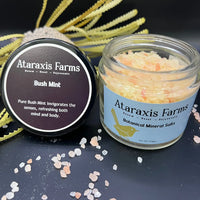 Ataraxis Farms Bush Mint Botanical Mineral Salts made with 100% natural Himalayan Pink Salt.