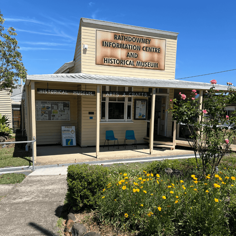 Ataraxis Farms stockist Rathdowney Information Centre and Historical Museum with a clear blue sky