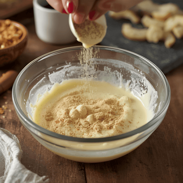 Ataraxis Farms Strawberry Gum Mayonnaise - a person adding ingredients to a bowl