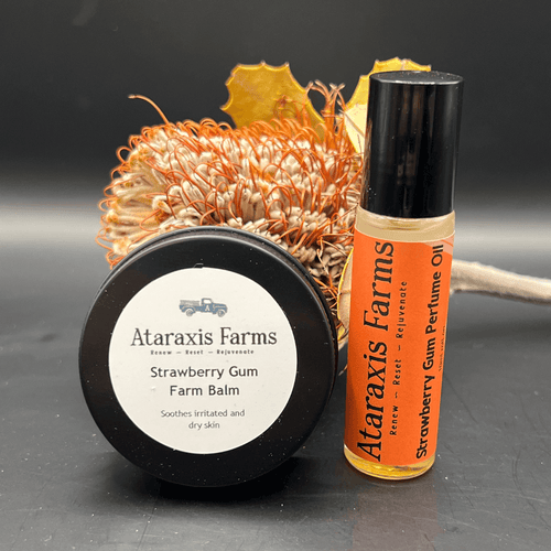 Ataraxis Farms Strawberry Gum Perfume Oil and Strawberry Gum Farm Balm