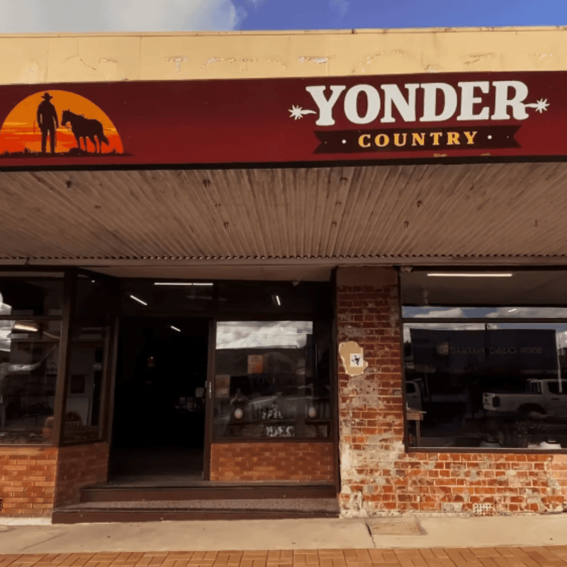 Storefront of Yonder Country in Casino, stockist